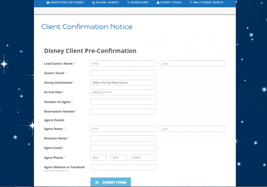 Disney Client Pre-Confirmation