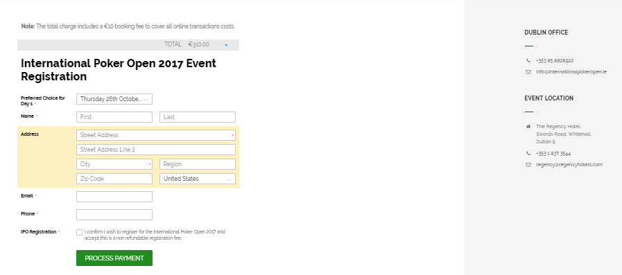 Online event registration